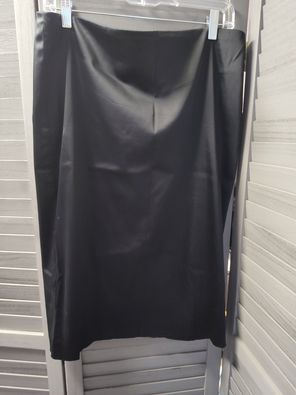 Sutton Studio Black Satin Pencil Skirt